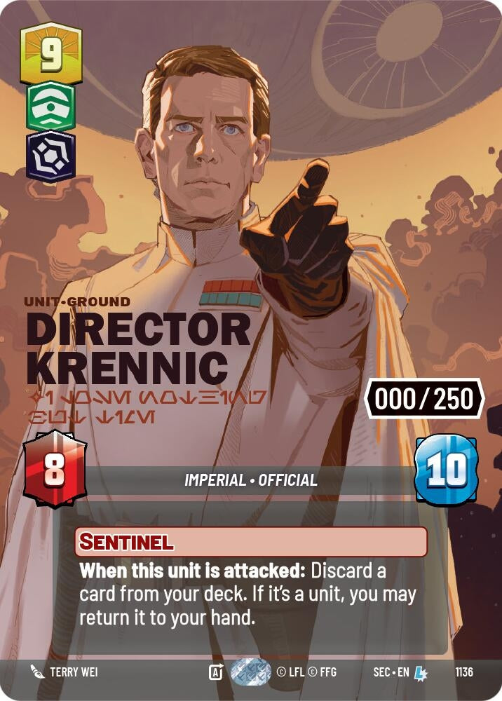 Image for Director Krennic - I Lose Nothing But Time (Serialized) (1136) (Secrets of Power) - Star Wars: Unlimited