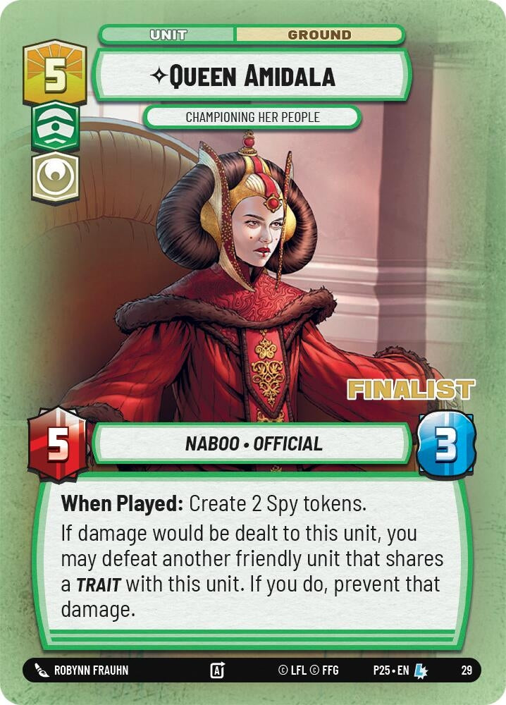 Image for Queen Amidala - Championing Her People (Finalist) (29) (Organized Play Promos) - Star Wars: Unlimited