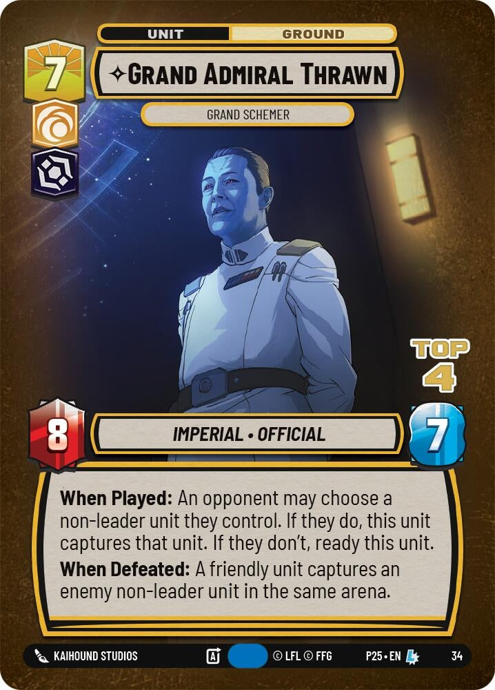 Image for Grand Admiral Thrawn - Grand Schemer (Top 4) (34) (Organized Play Promos) - Star Wars: Unlimited