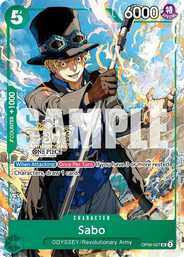 Image for Sabo - OP09-027 (3rd Anniversary Tournament 3 Brothers Pack) (OP09-027) (Carrying On His Will: 3rd Anniversary Tournament Cards) - One Piece Card Game