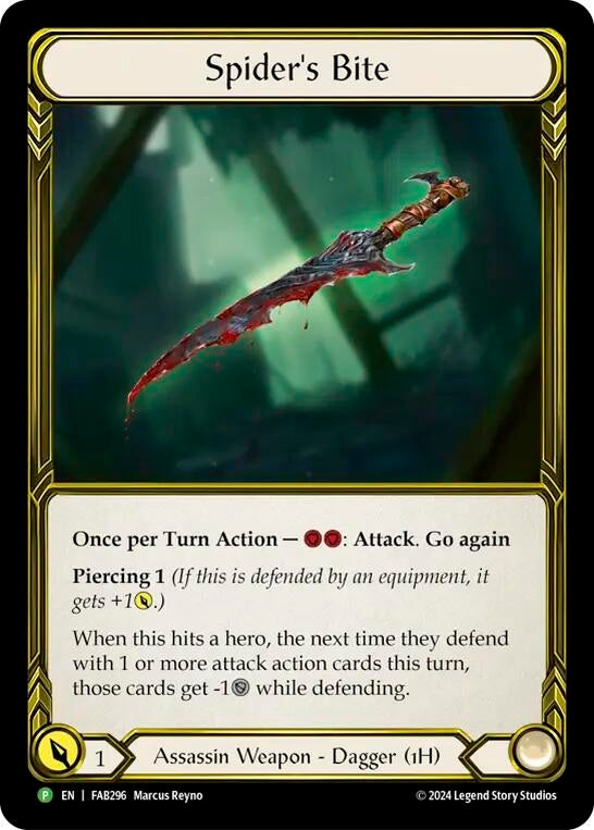 Image for Spider's Bite (Left) (Golden) - FAB296 (FAB296) - Flesh and Blood TCG
