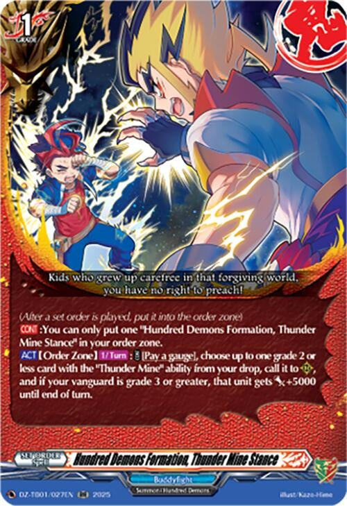 Image for Hundred Demons Formation, Thunder Mine Stance (DZ-TB01/027EN) (DZ-TB01: Future Card Buddyfight) - Cardfight Vanguard