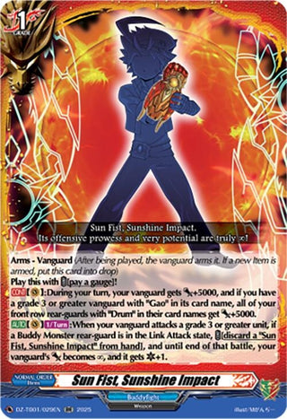 Image for Sun Fist, Sunshine Impact (DZ-TB01/029EN) (DZ-TB01: Future Card Buddyfight) - Cardfight Vanguard