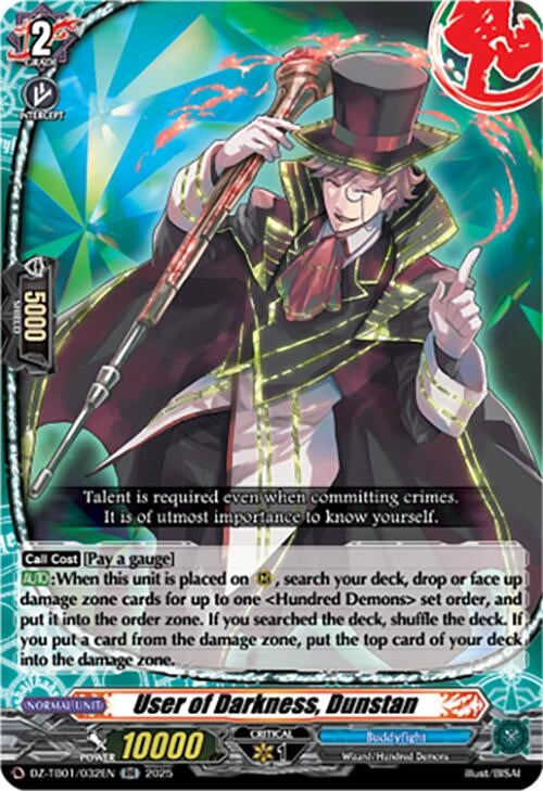 Image for User of Darkness, Dunstan (DZ-TB01/032EN) (DZ-TB01: Future Card Buddyfight) - Cardfight Vanguard