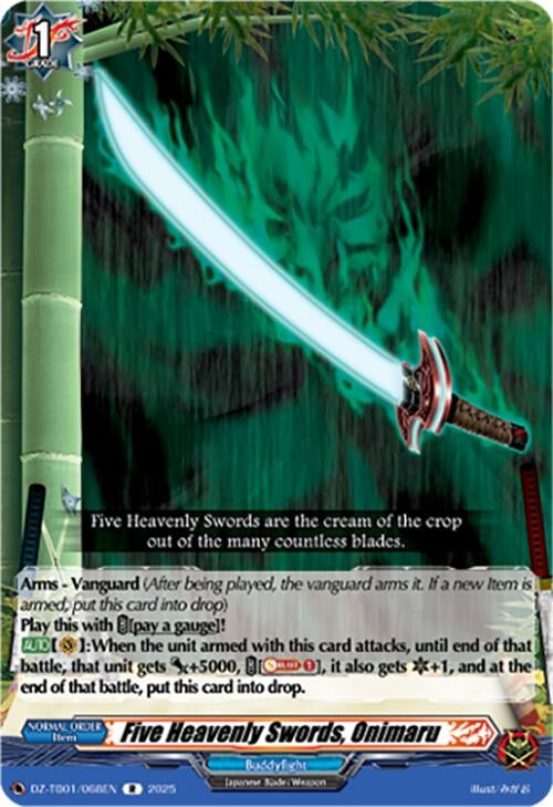 Image for Five Heavenly Swords, Onimaru (DZ-TB01/068EN) (DZ-TB01: Future Card Buddyfight) - Cardfight Vanguard