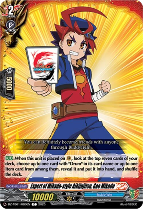 Image for Expert of Mikado-style Aikijujitsu, Gao Mikado (DZ-TB01/080EN) (DZ-TB01: Future Card Buddyfight) - Cardfight Vanguard