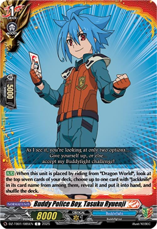 Image for Buddy Police Boy, Tasuku Ryuenji (DZ-TB01/085EN) (DZ-TB01: Future Card Buddyfight) - Cardfight Vanguard