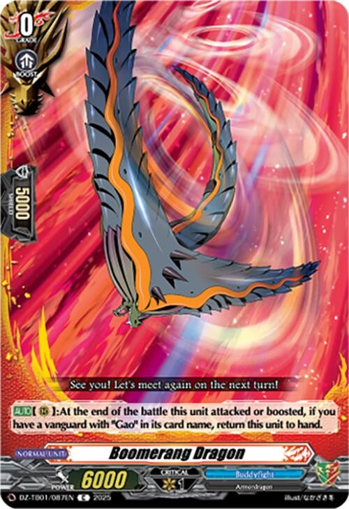 Image for Boomerang Dragon (DZ-TB01/087EN) (DZ-TB01: Future Card Buddyfight) - Cardfight Vanguard