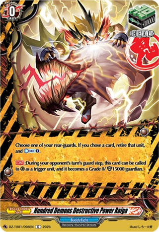 Image for Hundred Demons Destructive Power Raiga (DZ-TB01/098EN) (DZ-TB01: Future Card Buddyfight) - Cardfight Vanguard