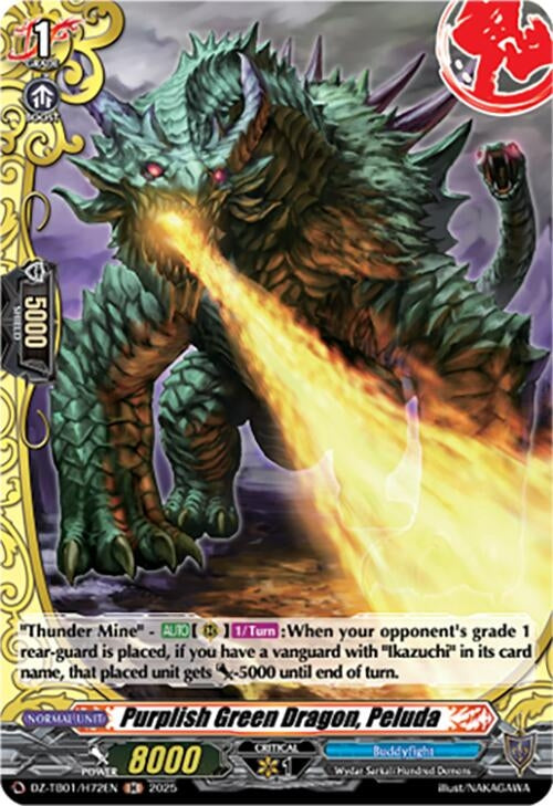 Image for Purplish Green Dragon, Peluda (H) (DZ-TB01/H72EN) (DZ-TB01: Future Card Buddyfight) - Cardfight Vanguard