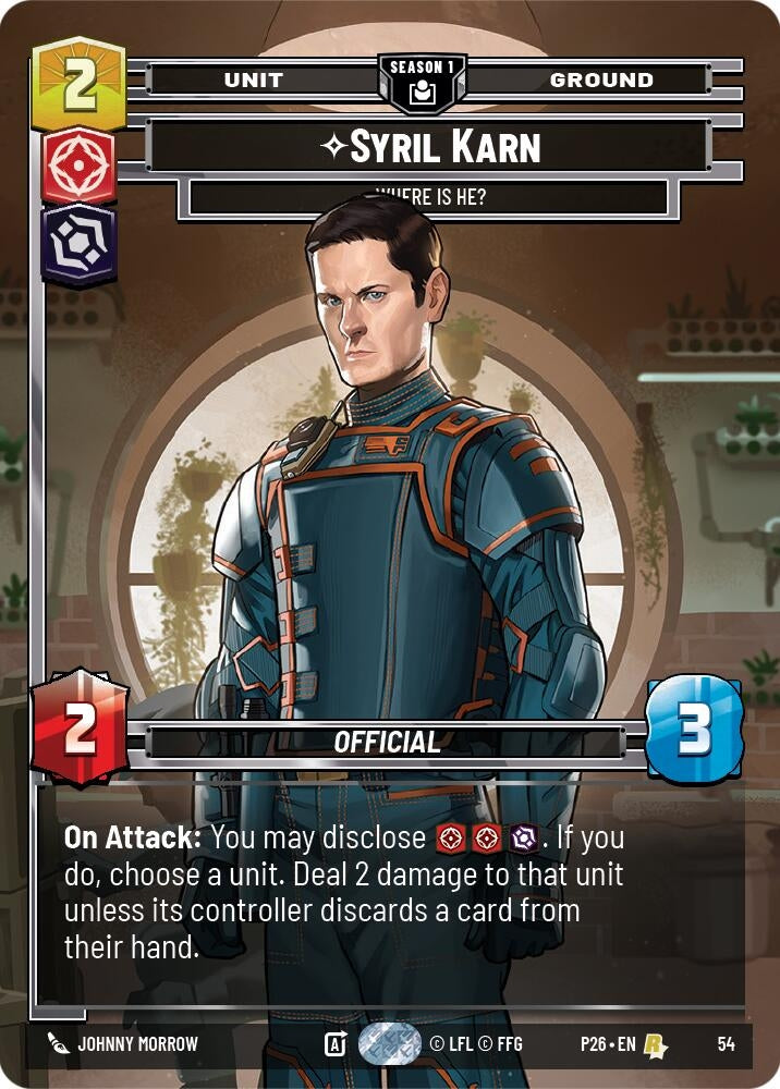Image for Syril Karn - Where Is He? (54) (54) (Sector and Regional Promos: Season 1) - Star Wars: Unlimited