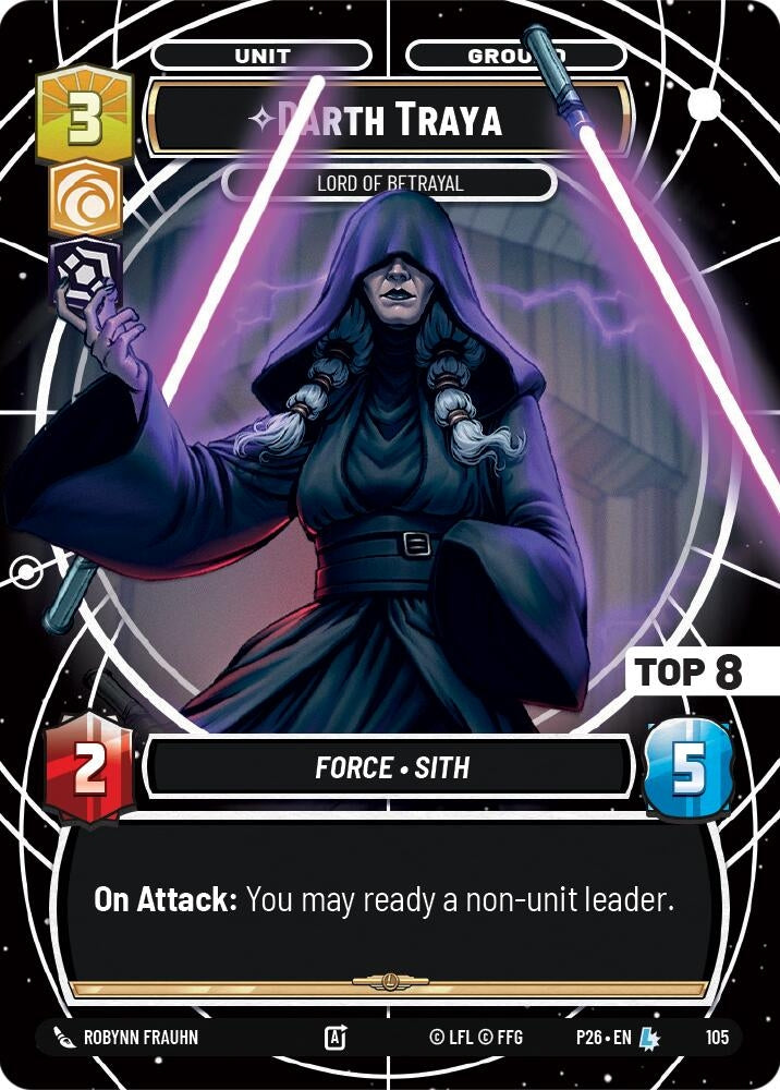 Image for Darth Traya - Lord of Betrayal (Top 8) (105) (Sector and Regional Promos: Season 1) - Star Wars: Unlimited