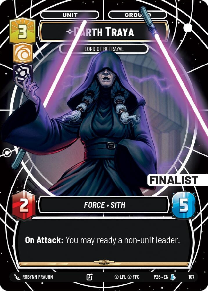 Image for Darth Traya - Lord of Betrayal (Finalist) (107) (Sector and Regional Promos: Season 1) - Star Wars: Unlimited