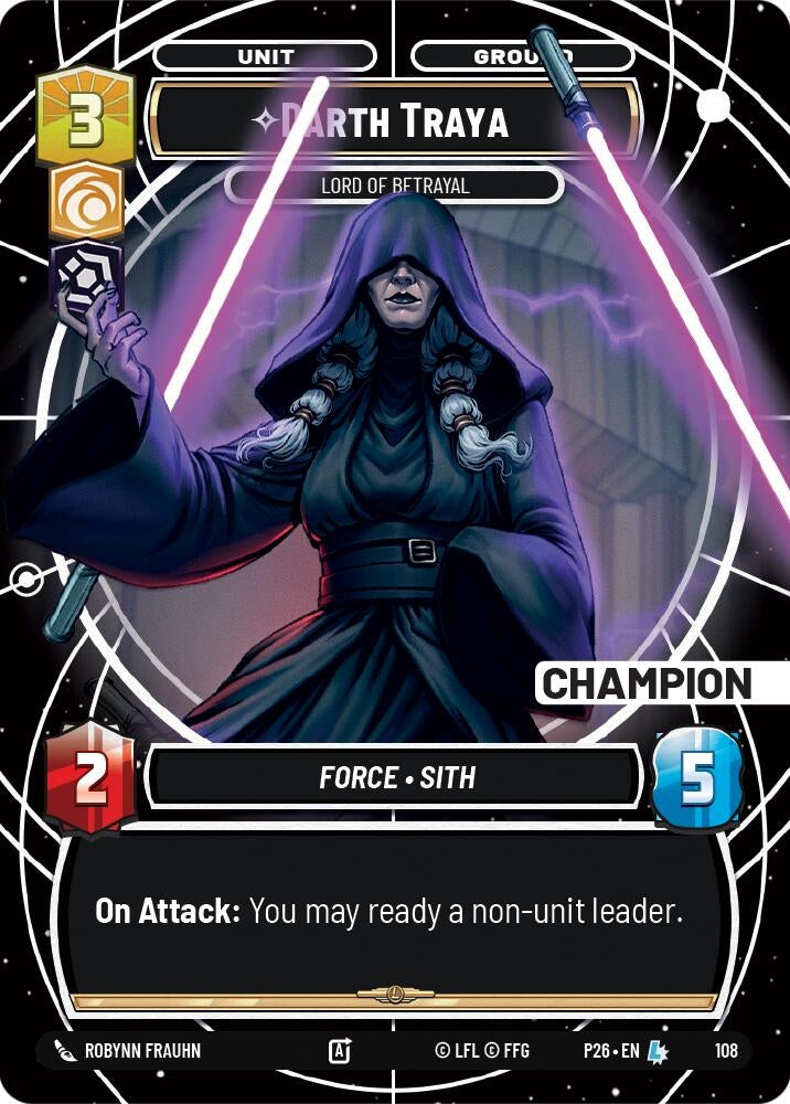 Image for Darth Traya - Lord of Betrayal (Champion) (108) (Sector and Regional Promos: Season 1) - Star Wars: Unlimited