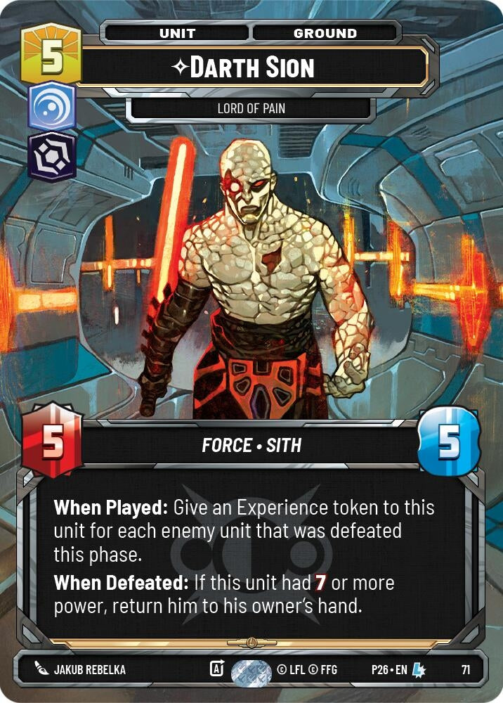 Image for Darth Sion - Lord of Pain (71) (71) (Sector and Regional Promos: Season 1) - Star Wars: Unlimited
