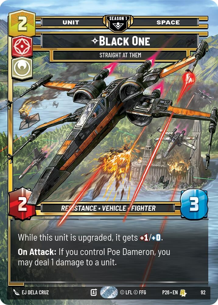 Image for Black One - Straight At Them (92) (92) (Sector and Regional Promos: Season 1) - Star Wars: Unlimited