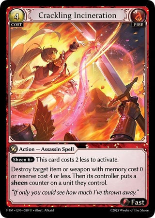 Image for Crackling Incineration (080) (Phantom Monarchs) - Grand Archive TCG