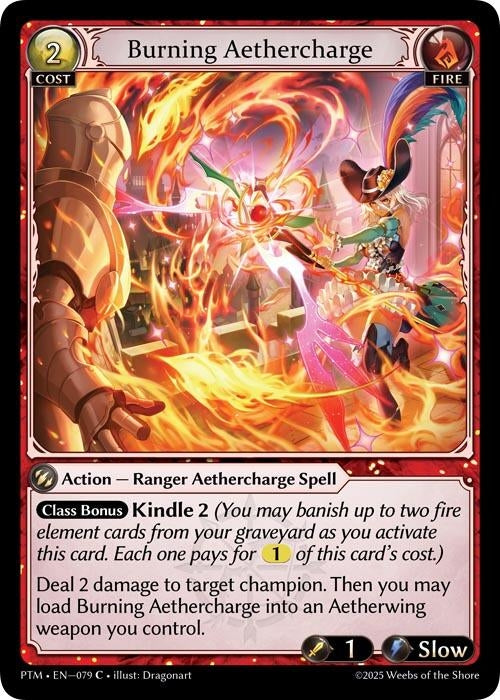Image for Burning Aethercharge (Curio Foil) (079) (Phantom Monarchs) - Grand Archive TCG