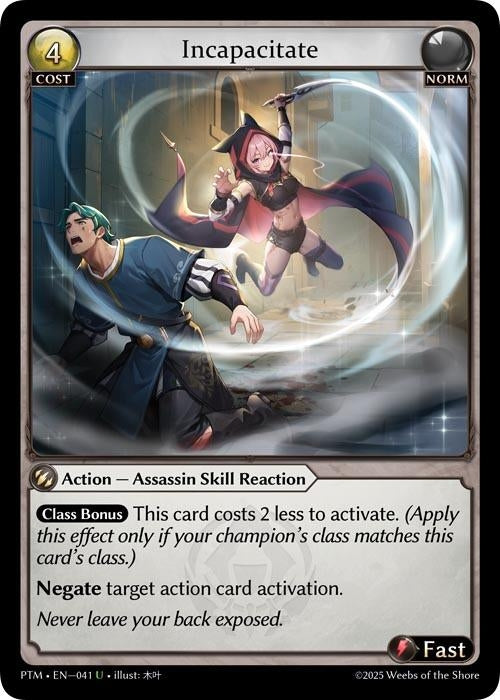 Image for Incapacitate (Curio Foil) (041) (Phantom Monarchs) - Grand Archive TCG