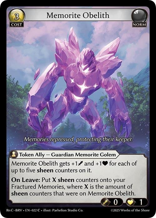 Image for Memorite Obelith (022) (Merlin Re: Collection, Brilliant Vestige) - Grand Archive TCG