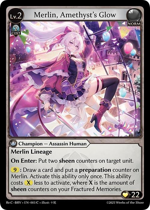 Image for Merlin, Amethyst's Glow (003) (Merlin Re: Collection, Brilliant Vestige) - Grand Archive TCG