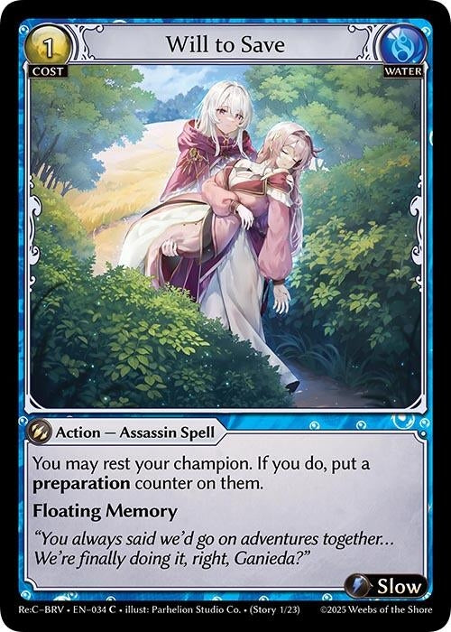 Image for Will to Save (034) (Merlin Re: Collection, Brilliant Vestige) - Grand Archive TCG