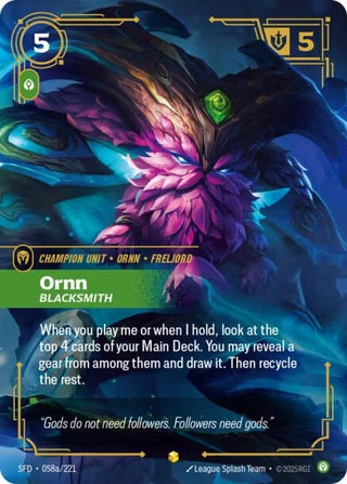 Image for Ornn - Blacksmith (Alternate Art) (058a/221) (Spiritforged) - Riftbound: League of Legends Trading Card Game