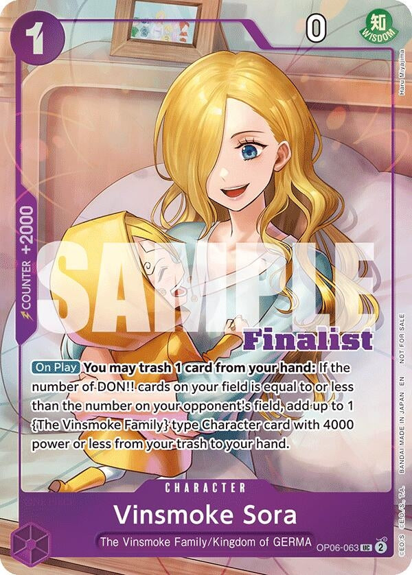 Image for Vinsmoke Sora (CS 25-26 Finalist Card Set 2) (OP06-063) (One Piece Promotion Cards) - One Piece Card Game