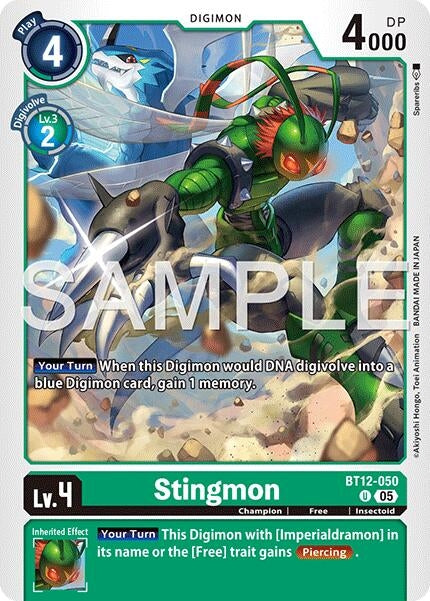 Image for Stingmon - BT12-050 (Reprint) (BT12-050 U) (Advanced Booster Digimon Generation) - Digimon Card Game