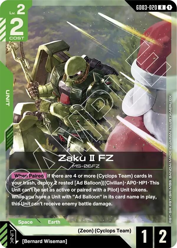 Image for Zaku II FZ (GD03-020) (Steel Requiem) - Gundam Card Game