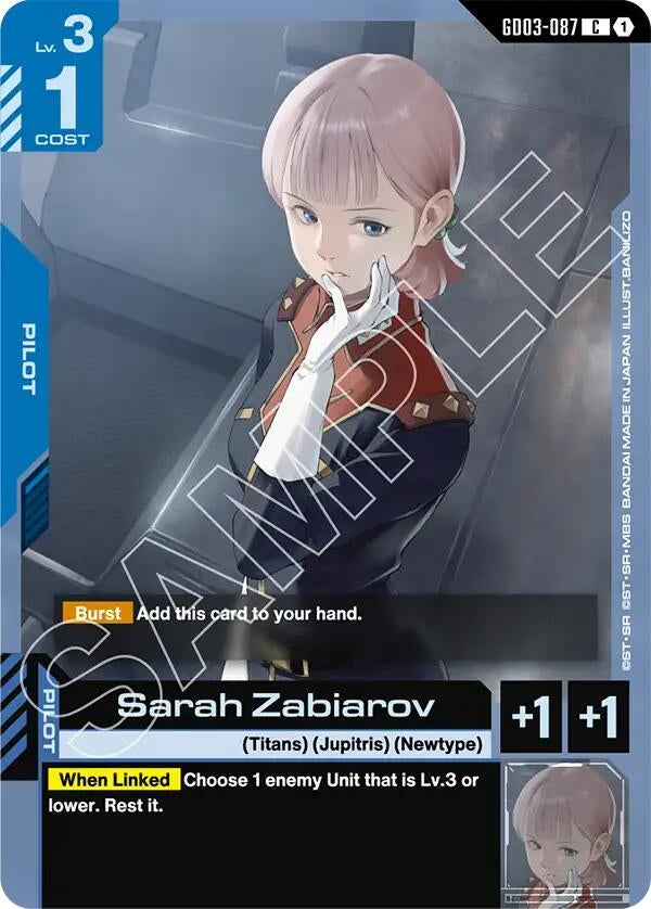 Image for Sarah Zabiarov (GD03-087) (Steel Requiem) - Gundam Card Game