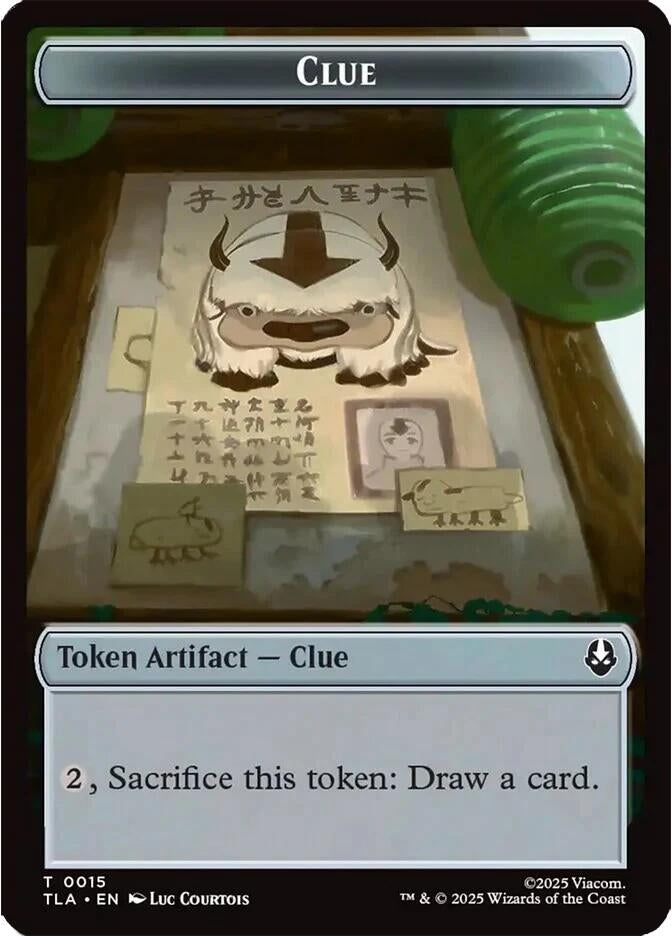 Image for Clue (0015) // Spirit (0003) Double-Sided Token (15 // 3) (Avatar: The Last Airbender) - Magic: The Gathering