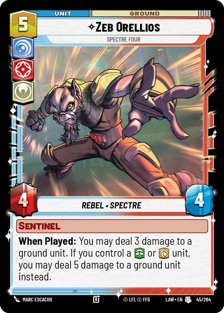 Image for Zeb Orellios - Spectre Four (45/264) (A Lawless Time) - Star Wars: Unlimited
