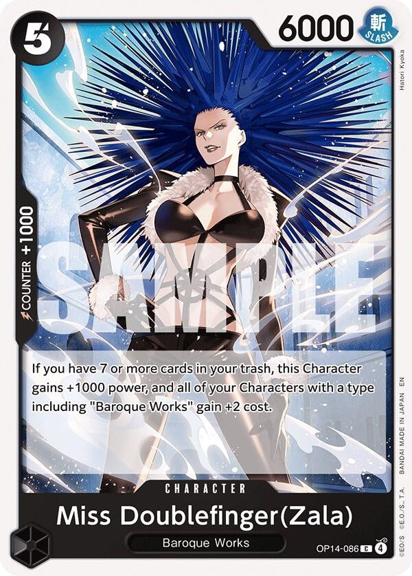 Image for Miss Doublefinger(Zala) (OP14-086) (The Azure Sea's Seven) - One Piece Card Game