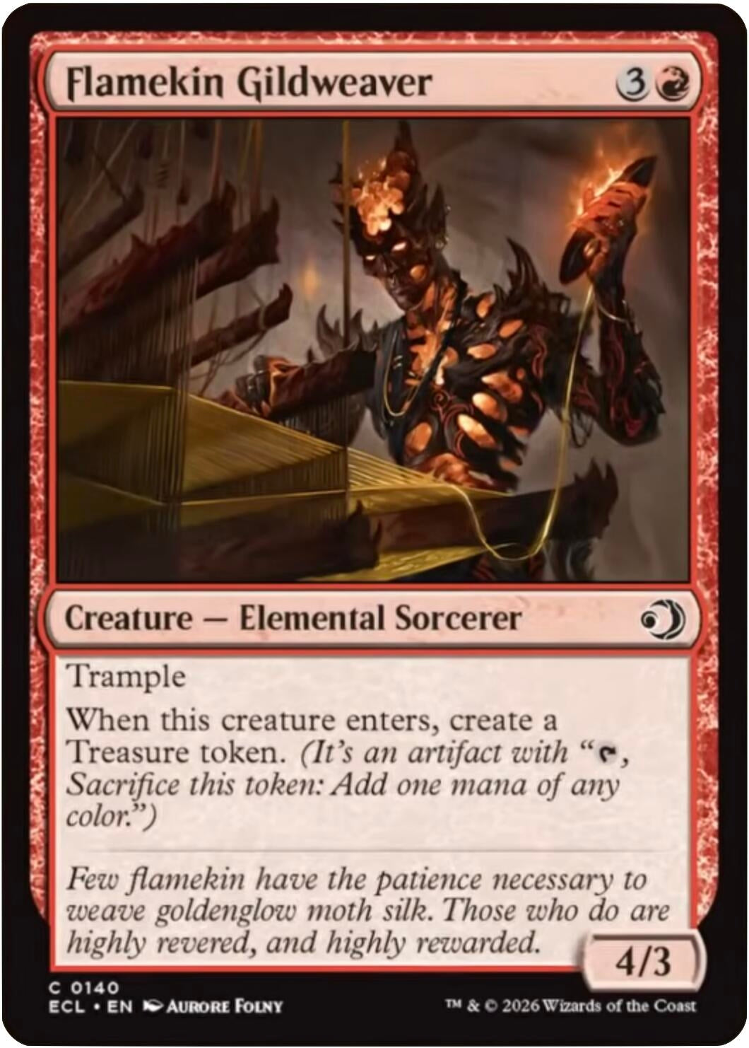Image for Flamekin Gildweaver (140) (Lorwyn Eclipsed) - Magic: The Gathering