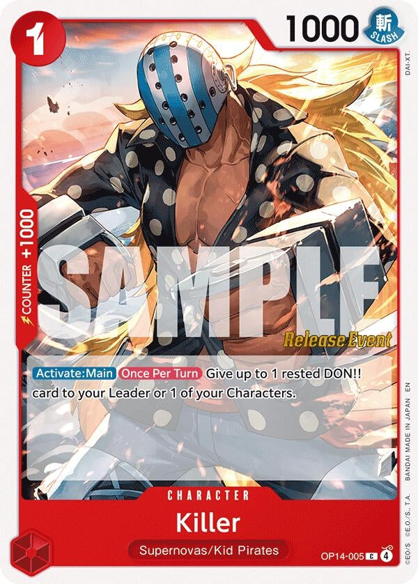 Image for Killer (OP14-005) (The Azure Sea's Seven Release Event Cards) - One Piece Card Game