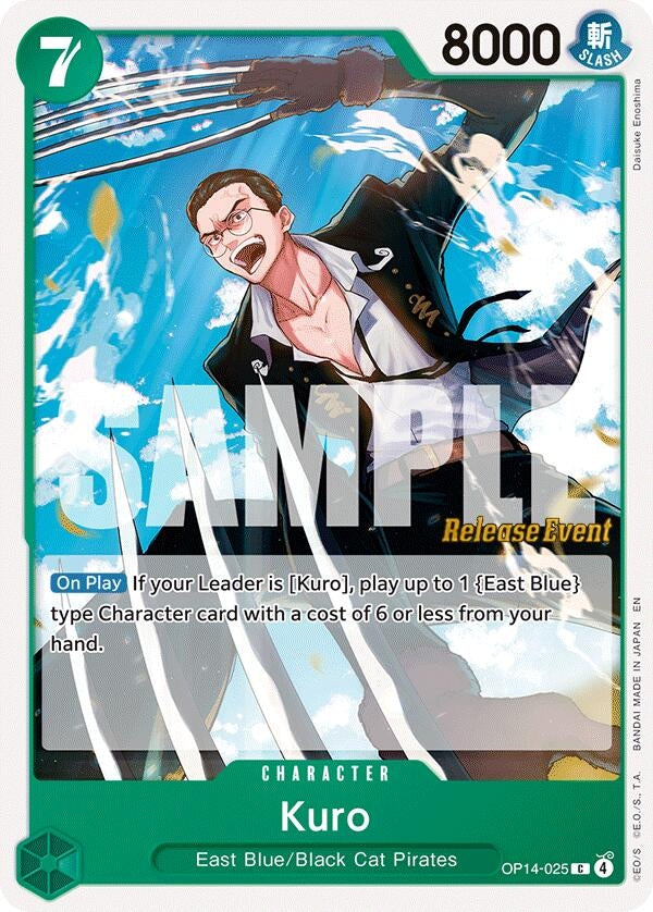 Image for Kuro (OP14-025) (The Azure Sea's Seven Release Event Cards) - One Piece Card Game