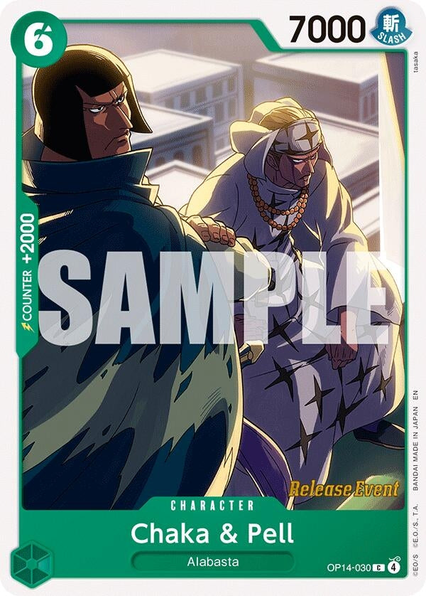 Image for Chaka & Pell - OP14-030 (OP14-030) (The Azure Sea's Seven Release Event Cards) - One Piece Card Game