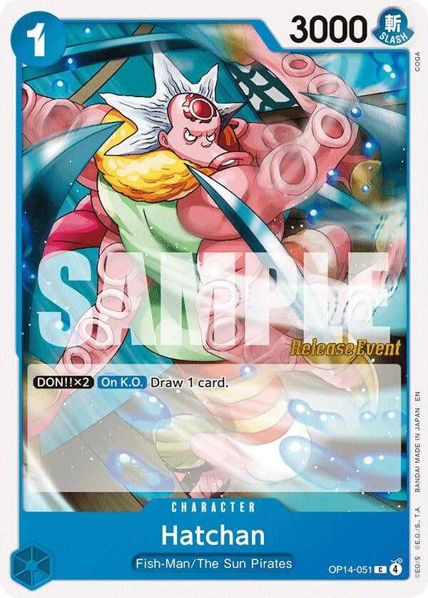Image for Hatchan (OP14-051) (The Azure Sea's Seven Release Event Cards) - One Piece Card Game