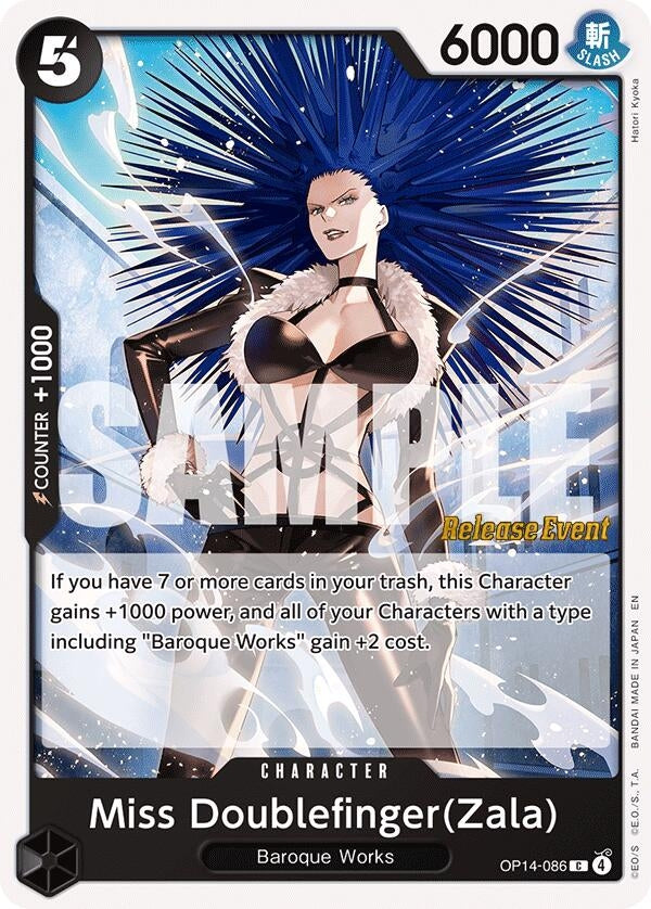 Image for Miss Doublefinger(Zala) (OP14-086) (The Azure Sea's Seven Release Event Cards) - One Piece Card Game