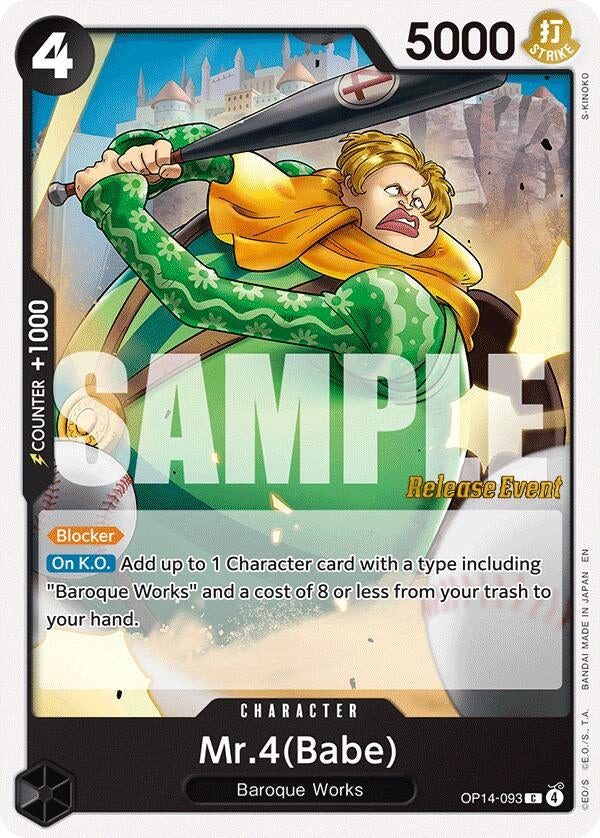 Image for Mr.4(Babe) (OP14-093) (The Azure Sea's Seven Release Event Cards) - One Piece Card Game