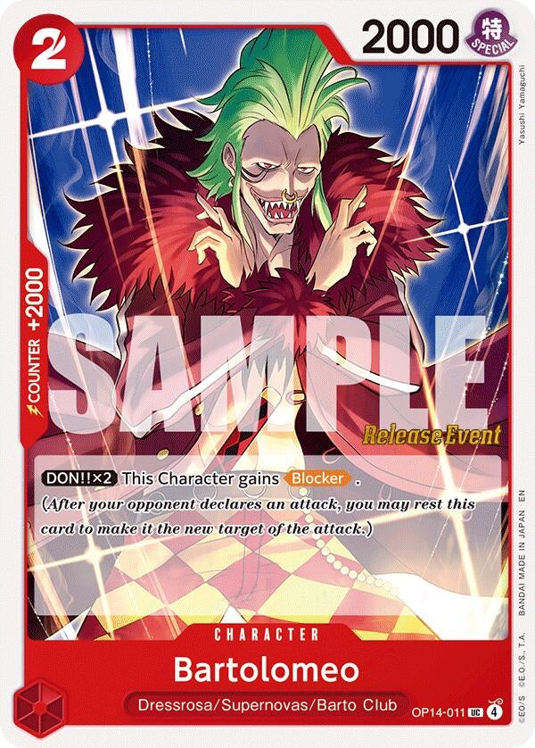 Image for Bartolomeo (OP14-011) (The Azure Sea's Seven Release Event Cards) - One Piece Card Game