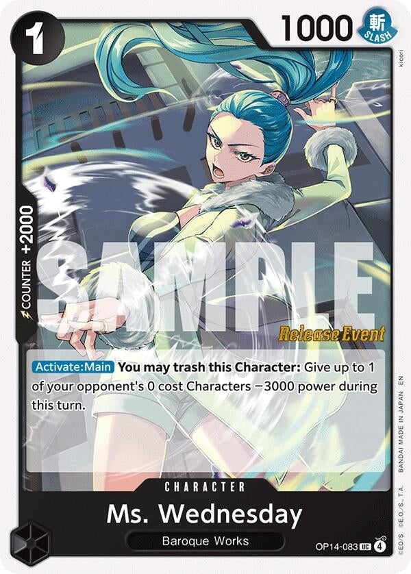 Image for Ms. Wednesday (OP14-083) (The Azure Sea's Seven Release Event Cards) - One Piece Card Game