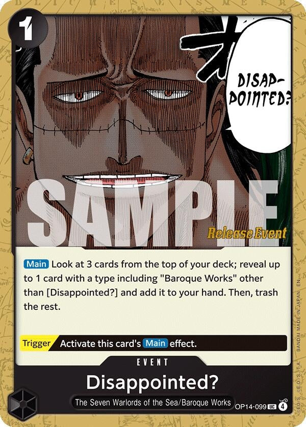Image for Disappointed? (OP14-099) (The Azure Sea's Seven Release Event Cards) - One Piece Card Game