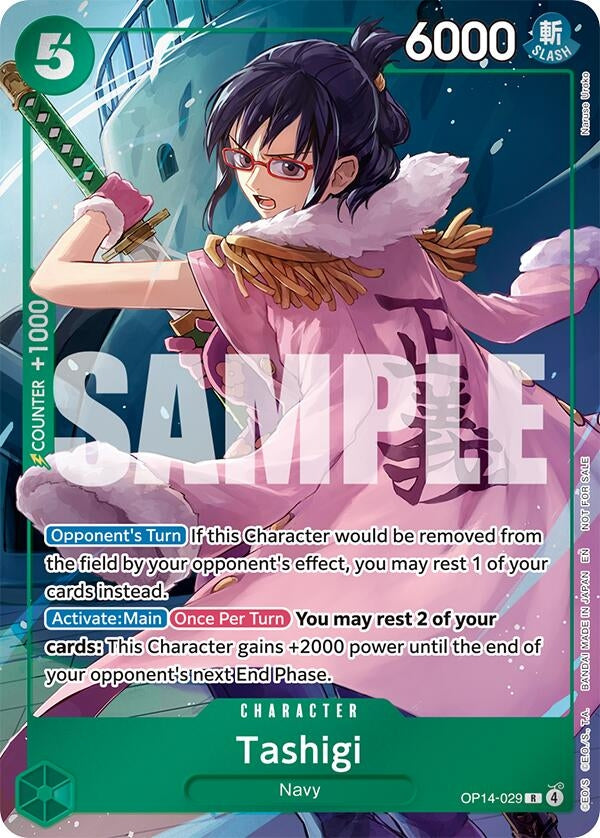 Image for Tashigi (Dash Pack) (OP14-029) (The Azure Sea's Seven) - One Piece Card Game