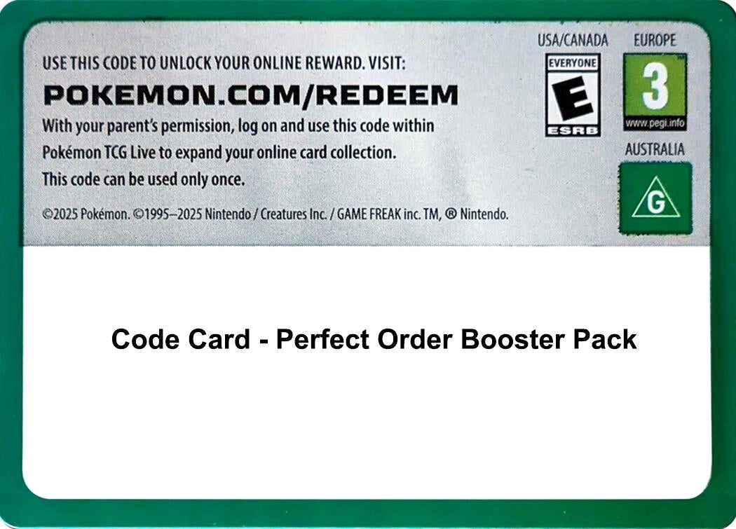 Image for Code Card - Perfect Order Booster Pack (ME03: Perfect Order) - Pokemon