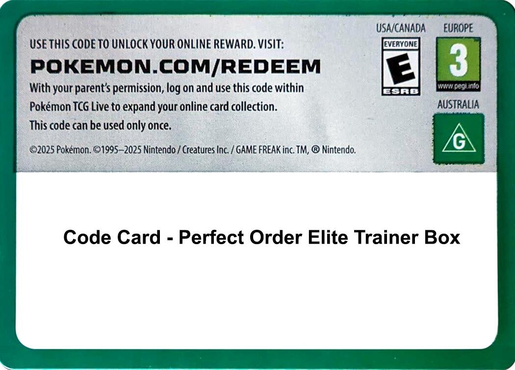 Image for Code Card - Perfect Order Elite Trainer Box (ME03: Perfect Order) - Pokemon