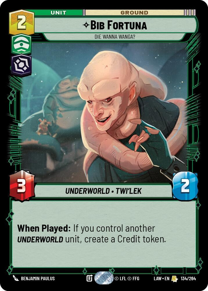 Image for Bib Fortuna - Die Wanna Wanga? (134/264) (A Lawless Time) - Star Wars: Unlimited