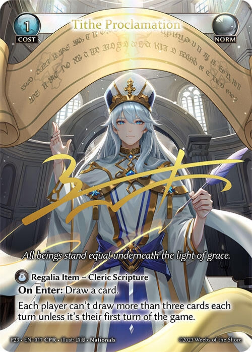 Image for Tithe Proclamation (CPR) (017) (Promotional Cards) - Grand Archive TCG