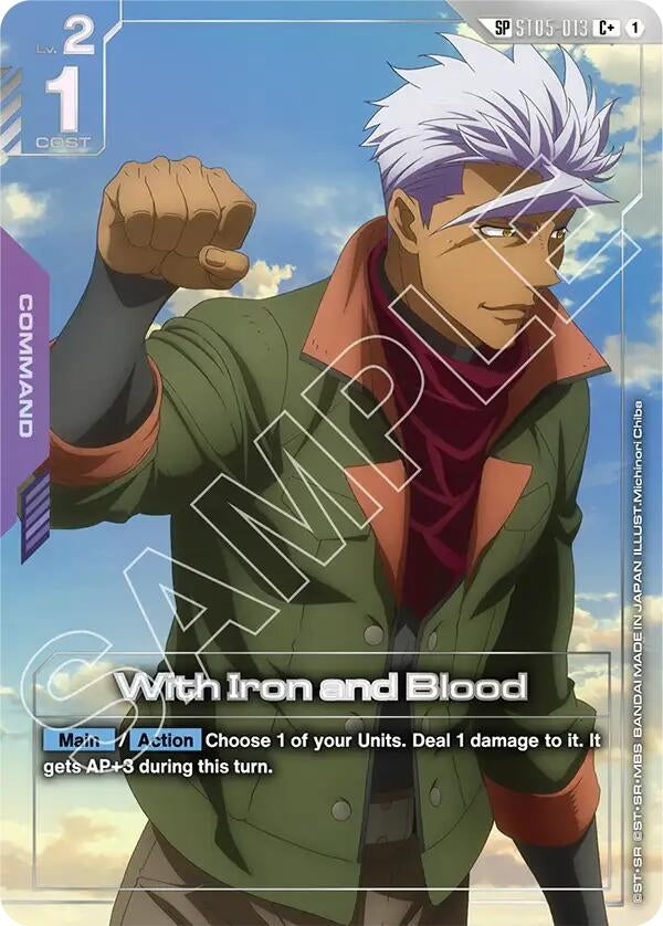Image for With Iron and Blood (SP) (C+) (ST05-013) (Steel Requiem) - Gundam Card Game